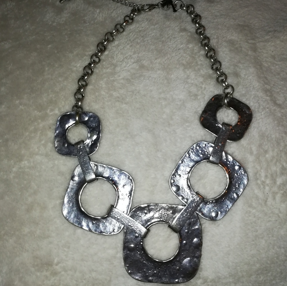 🆕▪️📿KK JEWELRY ANTIQUE HAMMERED SILVER NECKLACE